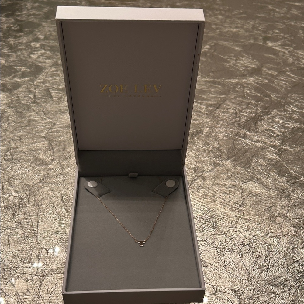 Zoe Lev 16” T Initial Gold Necklace